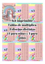 Comprar Kits Imprimibles Tablas De Multiplicar - Archivo Digital