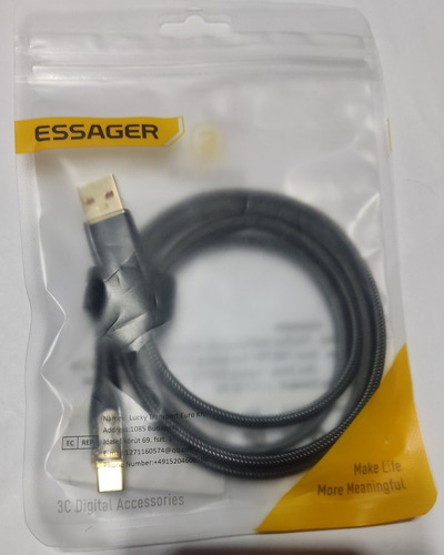 Imagen 2 de 3 de Cable Cargador Y Datos / Usb A C / 2 Metro / 100 W 7a /