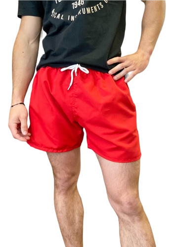 Malla Shorts De Baño Hombre Secado Rápido Lisos Suspensor