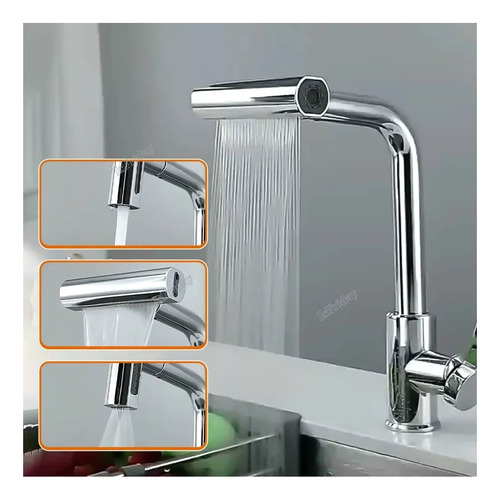 Llave Grifo Universal Cascada Lluvia 360° Giratoria 4 Modos