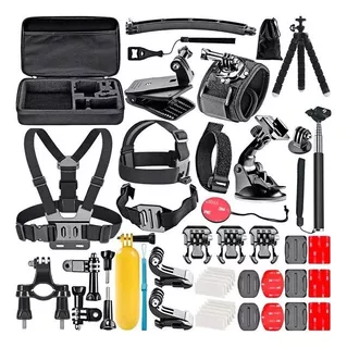 Maleta Kit 50 En 1 Para Gopro Hero Black 9,8,7 Stock Stock Color Negro