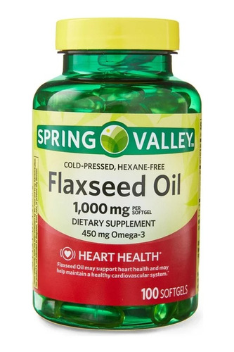Spring Valley Flaxseed Oil (1000mg - 450mg 100 Softgels)