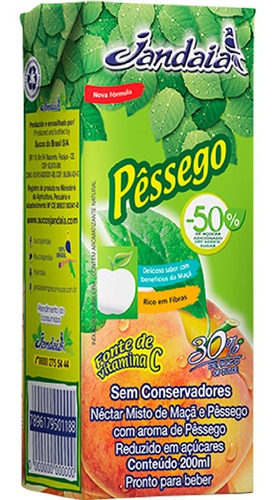 Suco Caixinha Sabor Pessego Sem Conservadores Jandaia 200ml