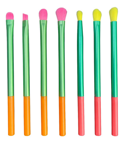 Imagen 3 de 8 de Set Brochas 15 Multicolor Maquillaje Colores