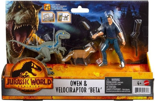 Jurassic World Dominion - Owen & Velociraptor Beta - Mattel