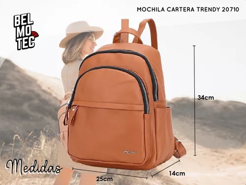 Mochila Ecocuero Ecologico Urbana Dama Cartera Liviana