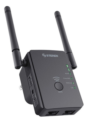 Imagen 2 de 12 de Access point, Repetidor, Router Steren COM-8200 negro 100V/240V