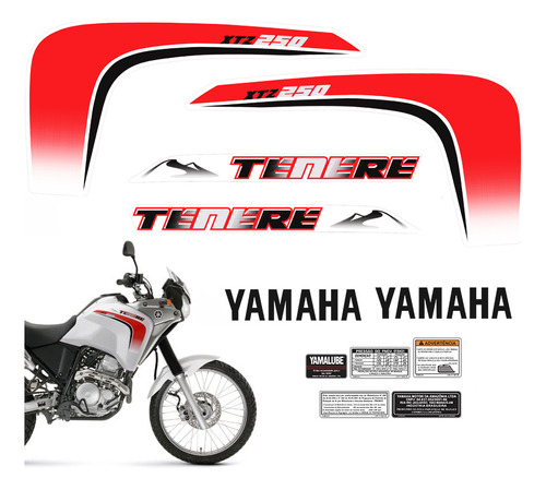 Adesivos Completo Moto Yamaha Tenere Xtz 250 2011/2012