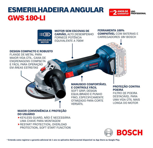 Combo Bosch 18v - Gws 18v-10 + Gds 18v-450 Pc Com Bateria