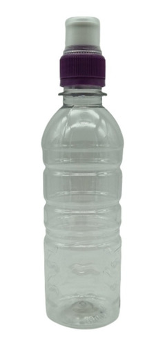 Botella Pet Agua 355ml Con Tapa Sport Morada (100 Pzas)