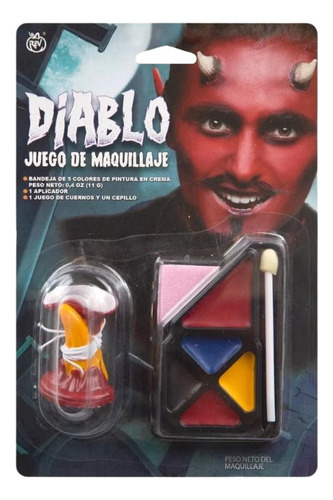 Maquillaje Para Rostro Diablo Disfraz Halloween Fiesta