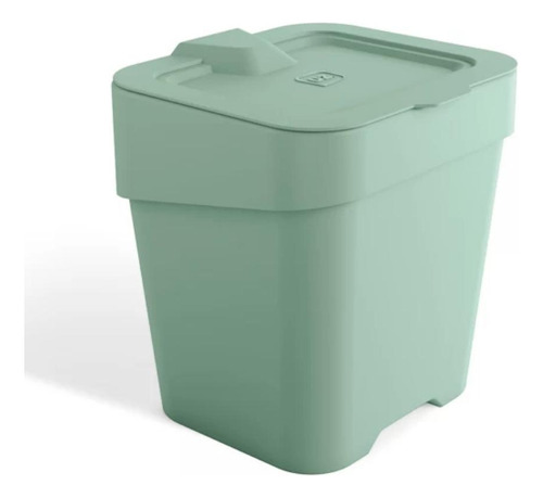 Lixeira De Pia C/ Tampa Cozinha Bancada Slim 2,5l Plástico Cor Verde-MENTA