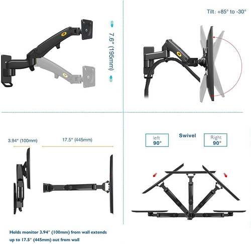 Imagen 5 de 6 de Soporte Articulado Tv/monitor De Hasta 10kg. (17a35)