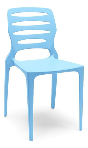 Cadeira De Jardim Plaxmetal Plaxmetal Azul - Kit Com 4 Unidades