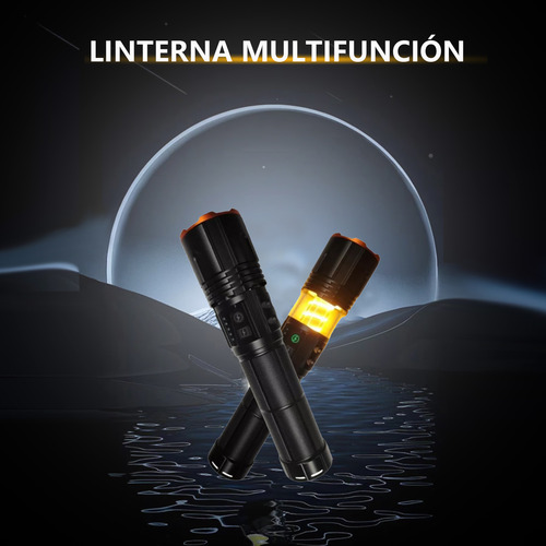 10000lm Linterna Zoom Recargable Alta Potencia Cob Camping
