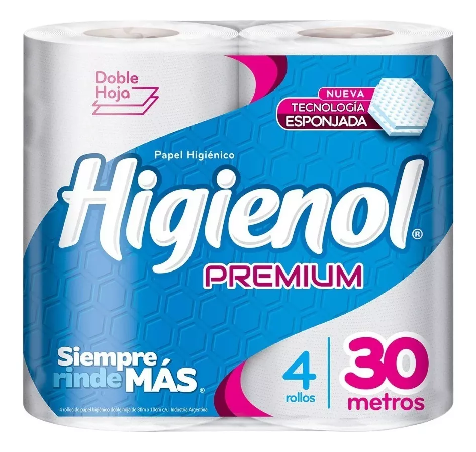 Primera imagen para búsqueda de papel higienico higienol doble hoja