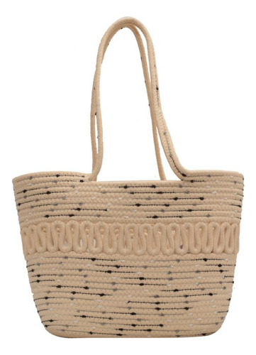 Bolso De Playa De Tela Tejida De Gran Capacidad Para Mujer