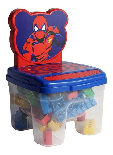 Cadeira Infantil Kids Brinquedo Com 48 Blocos Montar Aranha