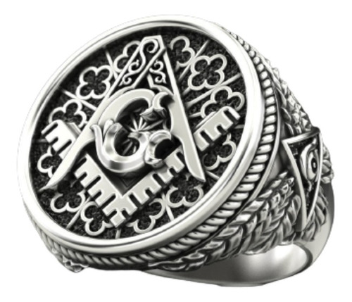 Anillo De Hombre Mason All Seeing Eye Plata De Ley .925