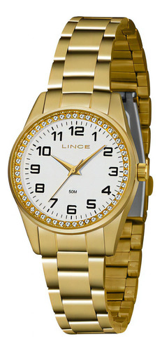 Relógio Lince Feminino Dourado Analógico Lrgj099l B2kx