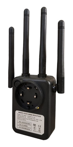 Imagen 2 de 3 de Repetidor Amplificador Señal Wifi 4 Antenas Rompemuro 2.4ghz