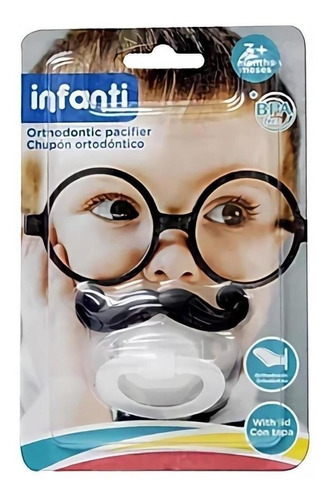 Chupon Ortodontico De Silicon Infanti Bigote 3m+