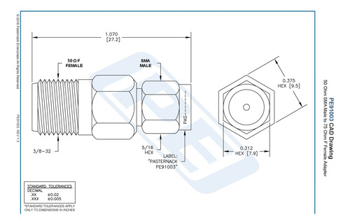 Adaptador Coaxial F Hembra A Sma Macho (2 Piezas)