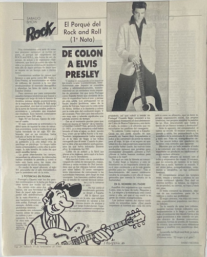 De Colón A Elvis Presley, Clipping Revista Rock, R82cr06