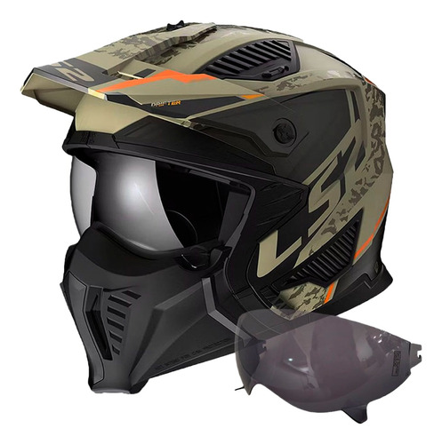 Casco Moto Ls2 Of606 Drifter Devor Arena Matte