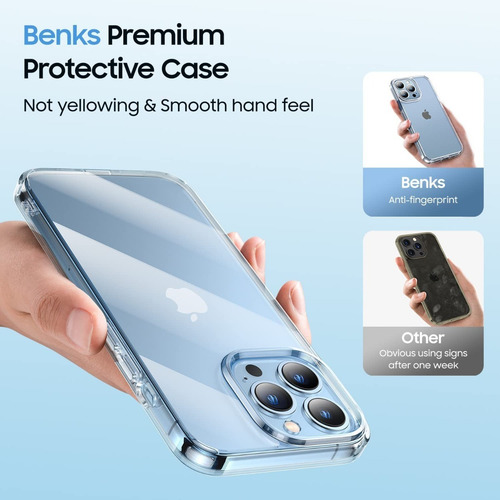Imagen 5 de 10 de Case iPhone 13 Mini 5.4 Protector 360° Full Vidrio Benks