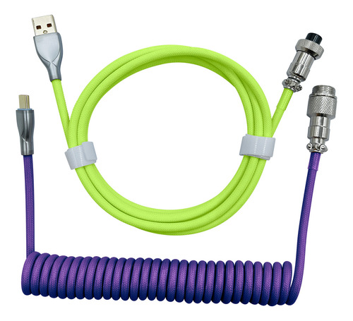 Cable Usb C En Espiral T U21 De 1,5 M Para Juegos De Doble M