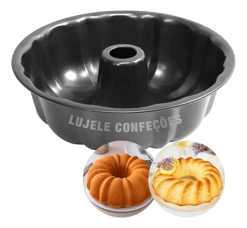 Forma De Bolo E Pudim Redonda Decorada Formato Vulcão Antiaderent...