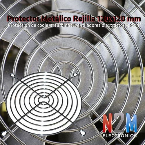 Imagen 6 de 10 de Rejilla Metalica Para Turbina 4in Ventilador Cooler 120x120