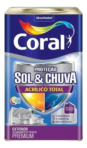 Tinta Coral Sol E Chuva Acrílico Total 16l Lugar De Afeto