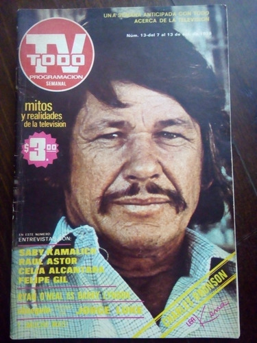 Charles Bronson Revista Tv Todo Año-1976 Poster Jorge Luke