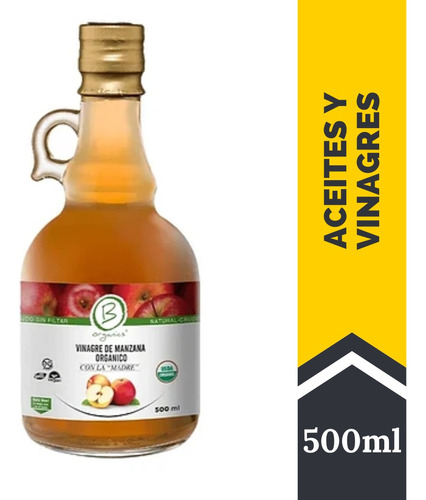 Vinagre De Sidra De Manzana Organico 500 Ml Andina Grains