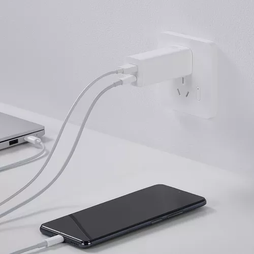 Xiaomi Cargador De Carga Rápida Gan Cargador, 65W, Salida Usb-A Y Usb-C,  Blanco –