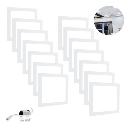 Kit 14 Painel Plafon Led 25w Embutir Quadrado Branco Frio 110v/220v