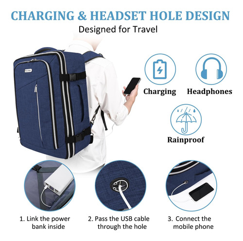 Hxlgmd Mochila De Viaje Mochila De Viaje Con 3 Bolsas De Emb