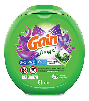 Gain Flings 81ct Laundry Detergent Soap Pods Moonlight B Vvc