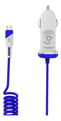 Cargador Para Auto Micro Usb Integrado Celular Premium Gowin Color Azul
