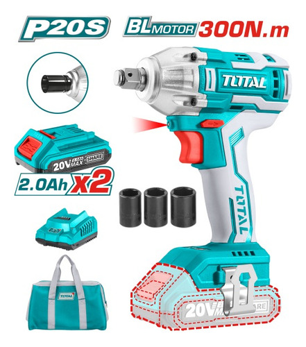 Llave De Impacto Inalámbrico Con Cuadrante De 1/2 20v Total