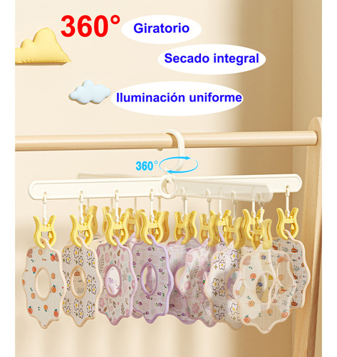 3pc 24 Clips Ganchos Para Calcetín 360° Ajustable Perchas