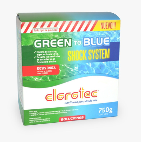 Imagen 2 de 10 de Solucion Agua Verde Alguicida En 2 Pasos Clorotec