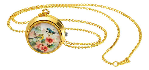 Reloj De Bolsillo Vintage Para Mujer Dorado Redondo Analógic
