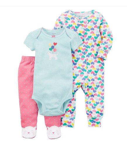 Conjunto Carter's Niña 3 Piezas - 3 Meses