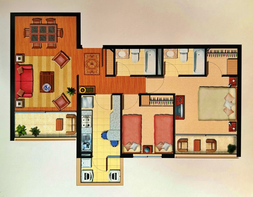 Piso 7 Dp. 2 Dorm 2 Baños 1 Box 1 Bodega José Domingo Cañas