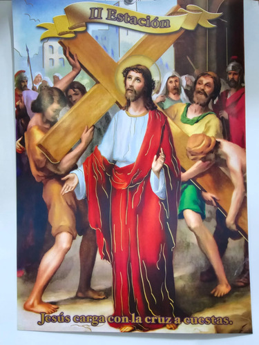 Poster Decorativo Viacrucis Pack De 5 Juegos 28x40