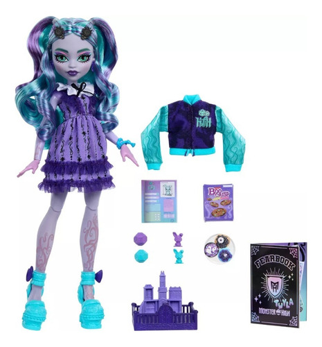 Monster High Fearbook Muñeca Twyla Fashion Universitaria