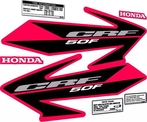 Kit De Calcos Gráfica Para Honda Crf 50 - Laminadas!